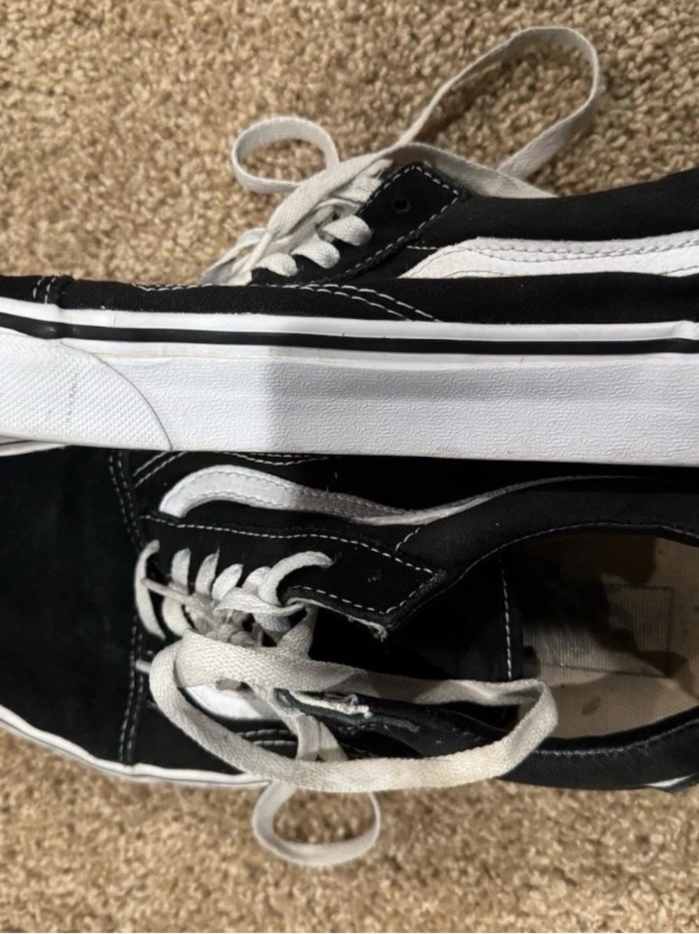 VANS Old Skool Black And White M Size 8/W Size 9.5 Used Good Condition No Box - Picture 10 of 12